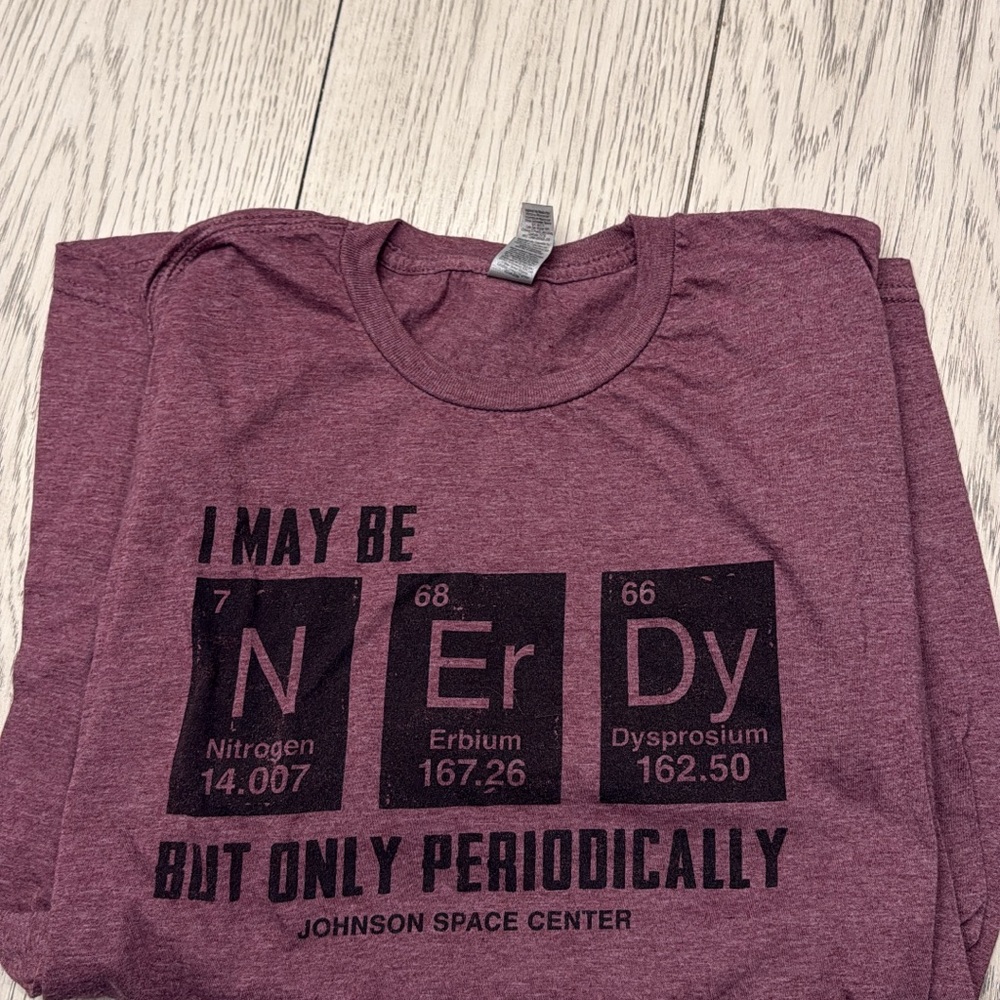 I May Be NERDY Johnson Space Center Graphic Tee - Maroon